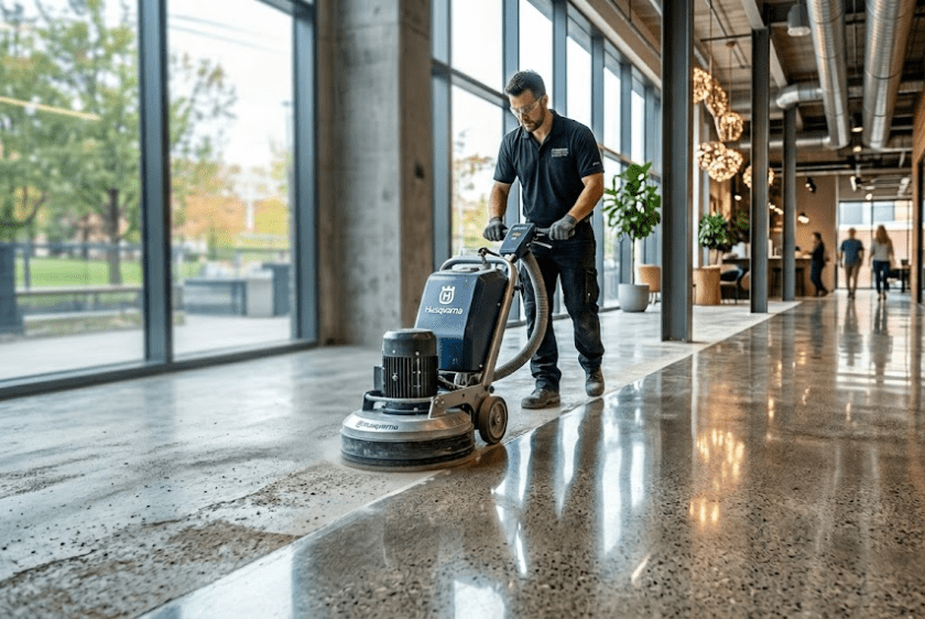 Concrete floor polishing services